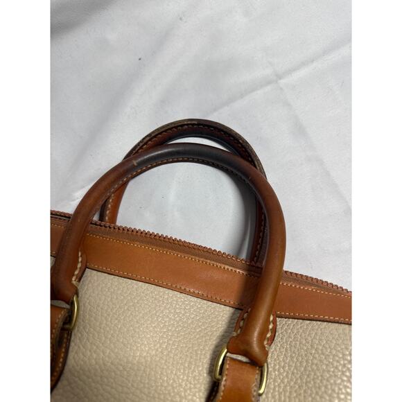 Vintage Dooney & Bourke Beige Brown Pebble Leather Satchel - Picture 13 of 16